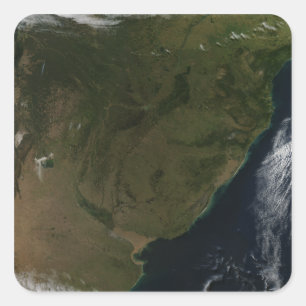 Satellitenansicht von Südamerika Quadratischer Aufkleber
