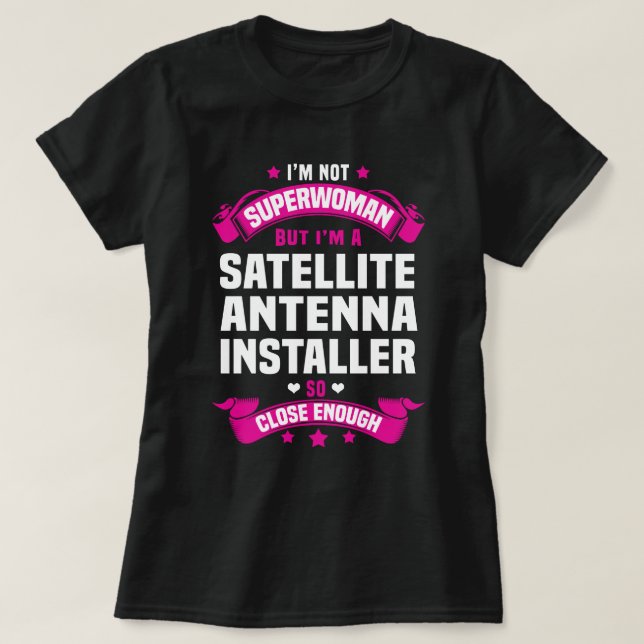 Satellitenantenne-Installer T-Shirt (Design vorne)