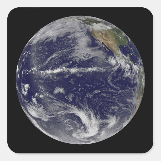 Satellitenbild der Erde Quadratischer Aufkleber (Vorderseite)