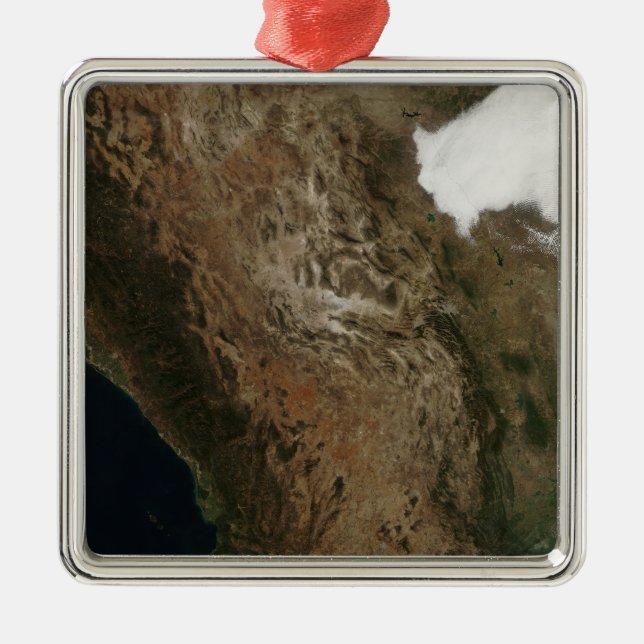 Satellitenbild der Landschaft von Zentralmexiko Ornament Aus Metall (Vorne)