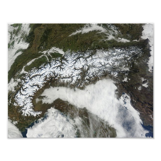 Satellitenbild Die Alpen Fotodruck (Vorne)