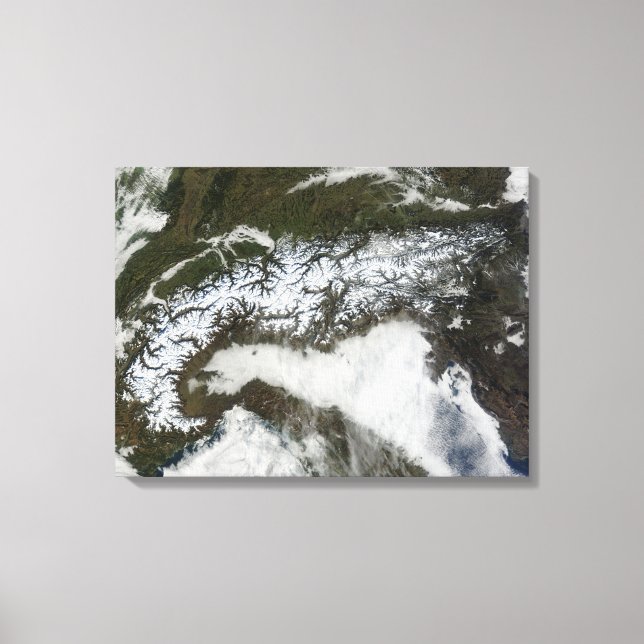 Satellitenbild Die Alpen Leinwanddruck (Vorderseite)