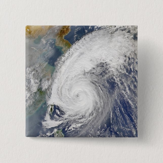 Satellitenbild eines Taifuns Button (Vorderseite)