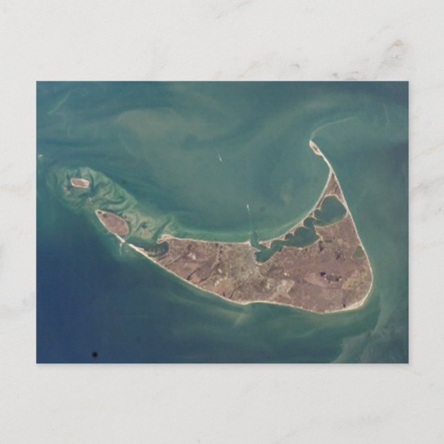 Satellitenbild Nantucket Postkarte (Vorderseite)