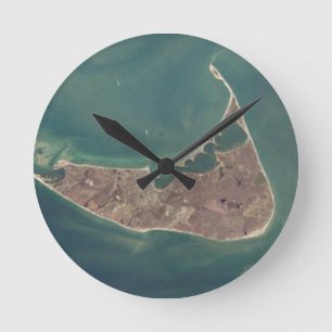Satellitenbild Nantucket Runde Wanduhr