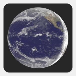 Satellitenbild von Erde 2 Quadratischer Aufkleber