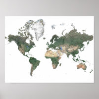 Satellitenbild-Weltkarte-Poster