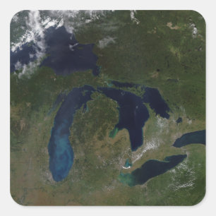Satellitenblick auf die Großen Seen Quadratischer Aufkleber