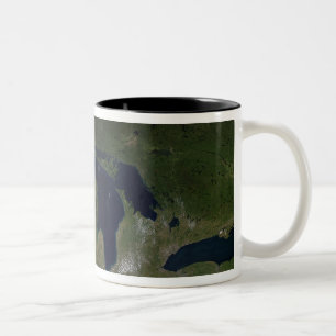 Satellitenblick auf die Großen Seen Zweifarbige Tasse