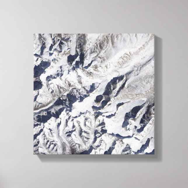 Satellitenblick auf einen Gletscher aus dem Himala Leinwanddruck (Vorderseite)