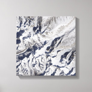 Satellitenblick auf einen Gletscher aus dem Himala Leinwanddruck