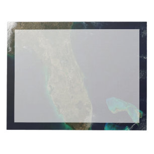 Satellitenblick auf Florida. Notizblock
