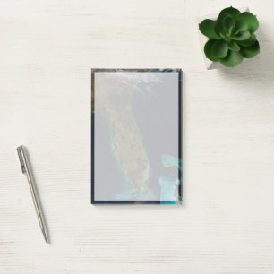 Satellitenblick auf Florida. Post-it Klebezettel