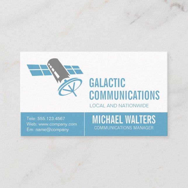 Satellitenlogo | Kommunikationstechnologie Visitenkarte (Vorderseite)