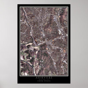 Satellitenplakat von Asheville North Carolina Poster