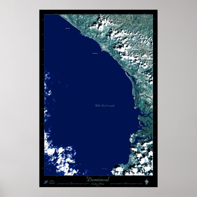 Satellitenposter von Costa Rica aus dem Inland Poster (Vorne)