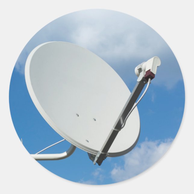 Satellitenschüssel Runder Aufkleber (Vorderseite)