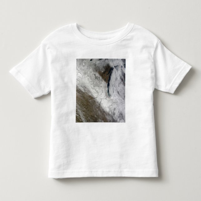 Satellitensicht auf Schnee und Kälte Kleinkind T-shirt (Vorderseite)