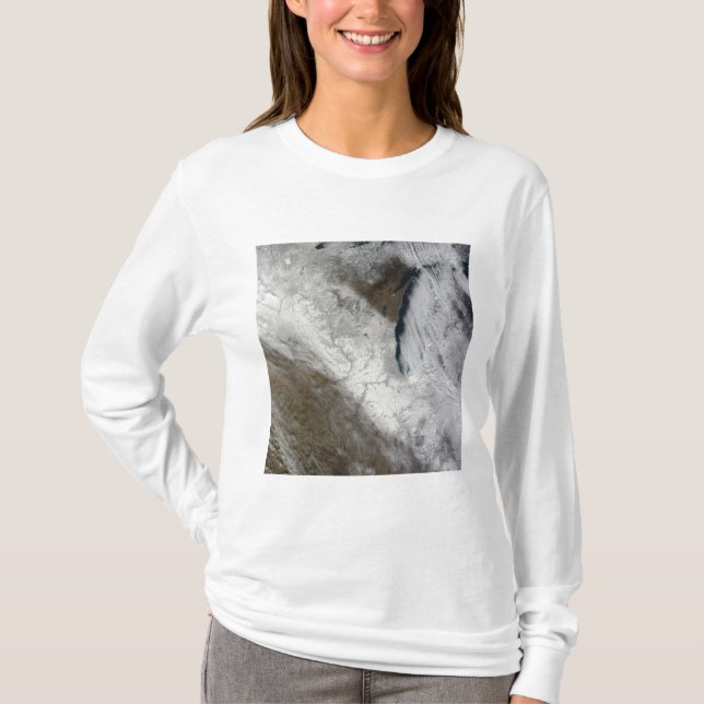 Satellitensicht auf Schnee und Kälte T-Shirt (Vorderseite)