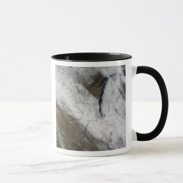 Satellitensicht auf Schnee und Kälte Tasse (Rechts)