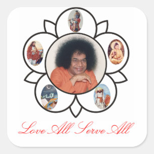 Sathya Sai Baba-Aufkleber Quadratischer Aufkleber