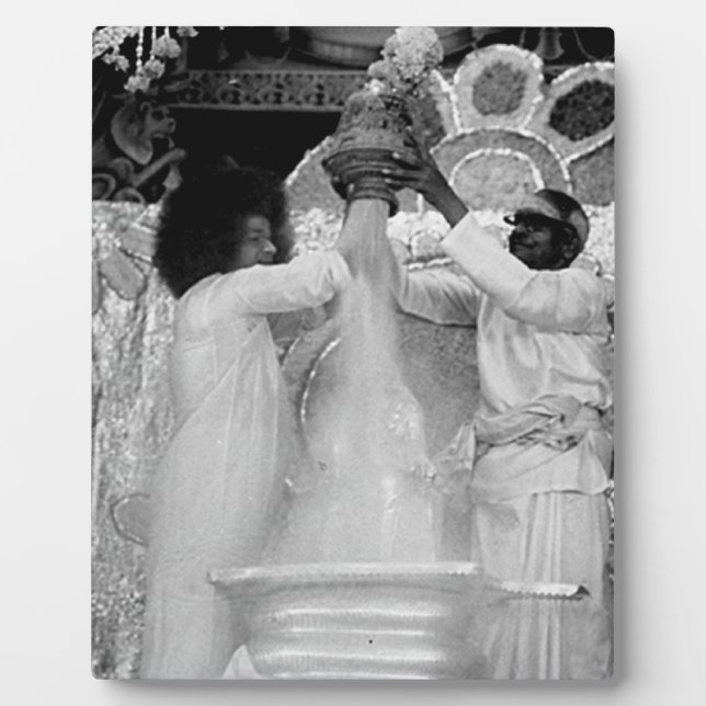 Sathya Sai Baba Vibhuti Abishekam bis Shirdi Idol Fotoplatte (Vorderseite)