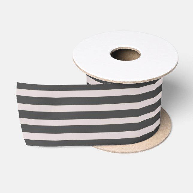 Satin-Band 3 Zoll breite schicke graue u. weiße Satinband (Spule)