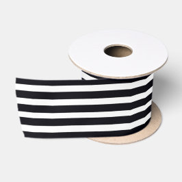 Satin-Band 3 Zoll breiter Chic-Schwarz-weiße Satinband
