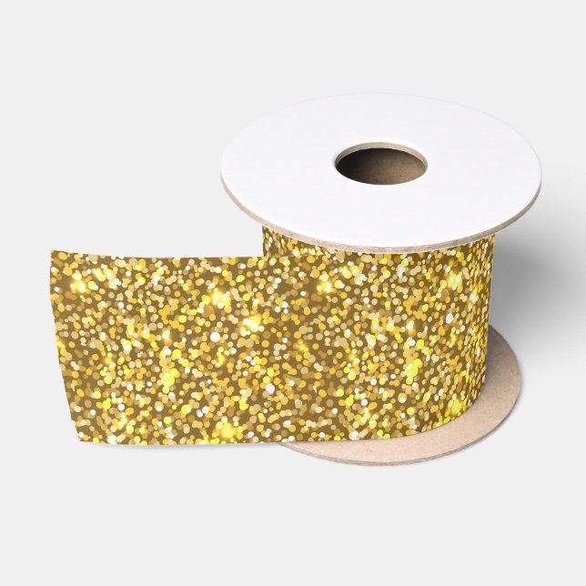 Satin-Band aus Golden Glitzer Satinband (Spule)