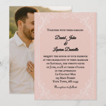 Satin Blush Foto-Hochzeitseinladung