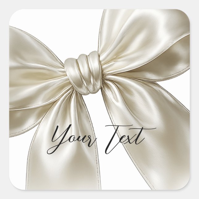 Satin Bow verbindet das Knot-Posh-Brautparty Quadratischer Aufkleber (Vorderseite)