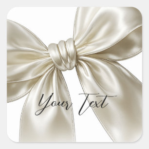 Satin Bow verbindet das Knot-Posh-Brautparty Quadratischer Aufkleber