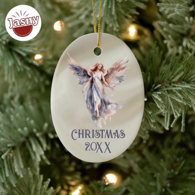 Satin Christmas Angel Keramik Ornament (Von Creator hochgeladen)