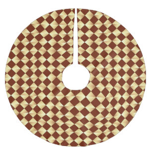 Satin Diamonds - Gold & Schokolade Polyester Weihnachtsbaumdecke