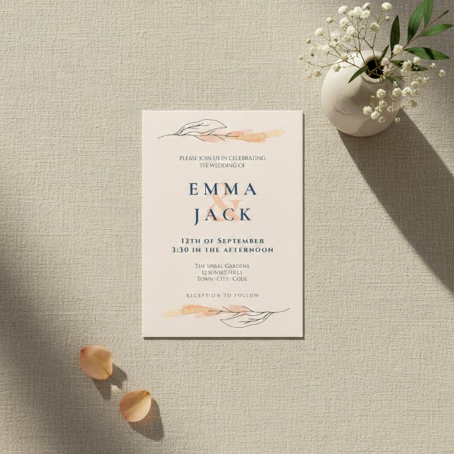 Satin Floral Einladung zur hübschen Hochzeit (Satin Floral simple pretty wedding invitation.)