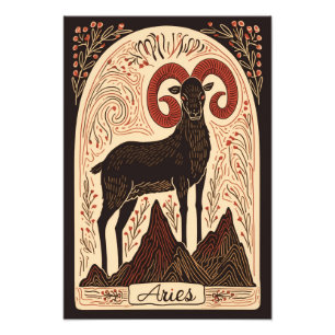 Satin Foto Paper Aries Celestial Zodiac