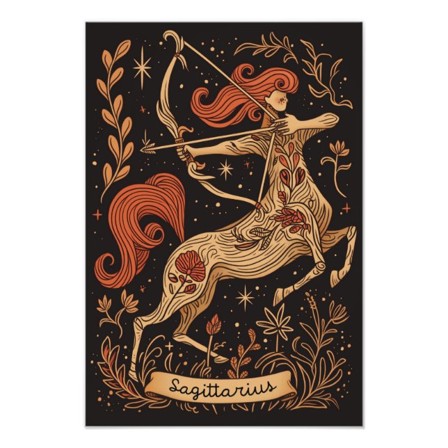 Satin Foto Paper Sagittarius Celestial Zodiac (Vorne)