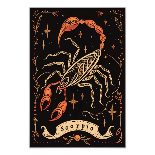 Satin Foto Paper Scorpio Celestial Zodiac (Vorne)