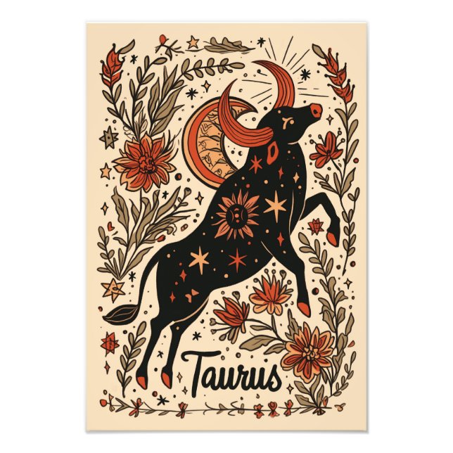 Satin Foto Paper Taurus Celestial Zodiac (Vorne)