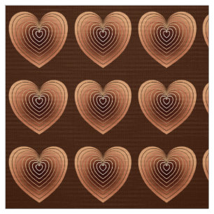 Satin Hearts in Chocolate Brown Stoff