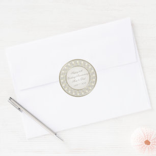 Satin Pearl 30. Hochzeitsticker Runder Aufkleber