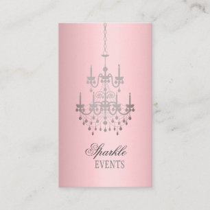 Satin Pink und Gray Chandelier Visitenkarte