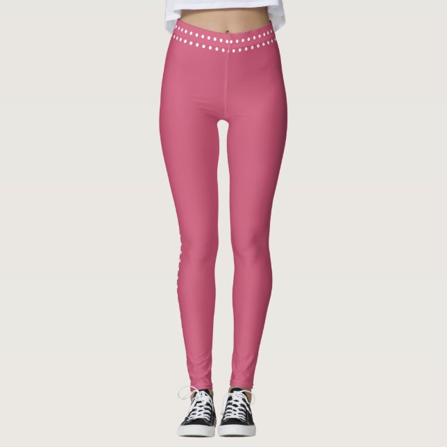 Satin Pink Women's Athletic Workout Leggings (Vorderseite)