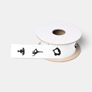 Satin Positions de Yoga en silhouette noire Ruban