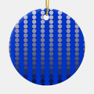 Satin-Punkte - Kobaltblau und Zinnstoff Keramik Ornament