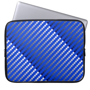 Satin-Punkte - Kobaltblau und Zinnstoff Laptopschutzhülle