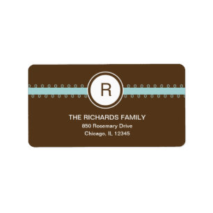 Satin Ribbon Address Label - Blau Adressaufkleber