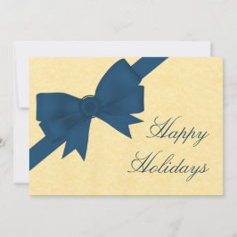Satin Ribbon & Bow Holiday Party Einladung, Blau Einladung