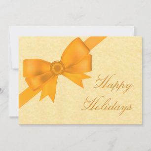 Satin Ribbon & Bow Holiday Party Einladung, Gelb Einladung