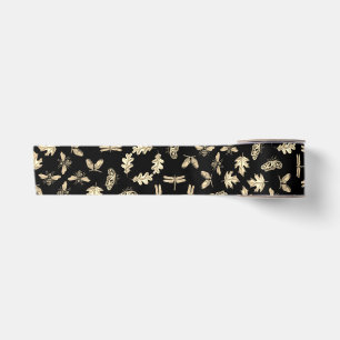 Satin Ribbon, Schwarz und Gold Satinband